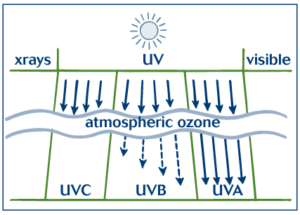 Graphic of UVA, UVB and UVC