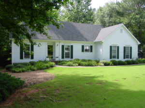 A house with trees surrounding it