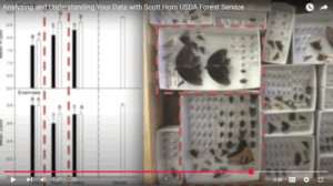 Thumbnail from the Analyzing and Understanding Your Data with Scott Horn showing insect collection and bar graphs 