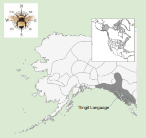 a map showing where the tlingit language was spoken