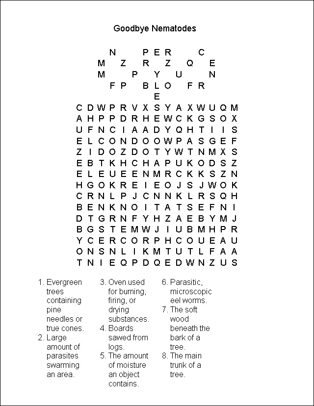 Word Search - Goodbye Nematodes - Natural Inquirer