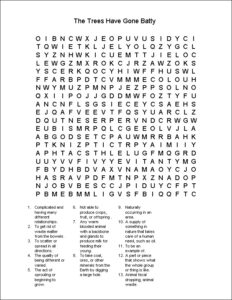 The Trees Have Gone Batty! - Word Search