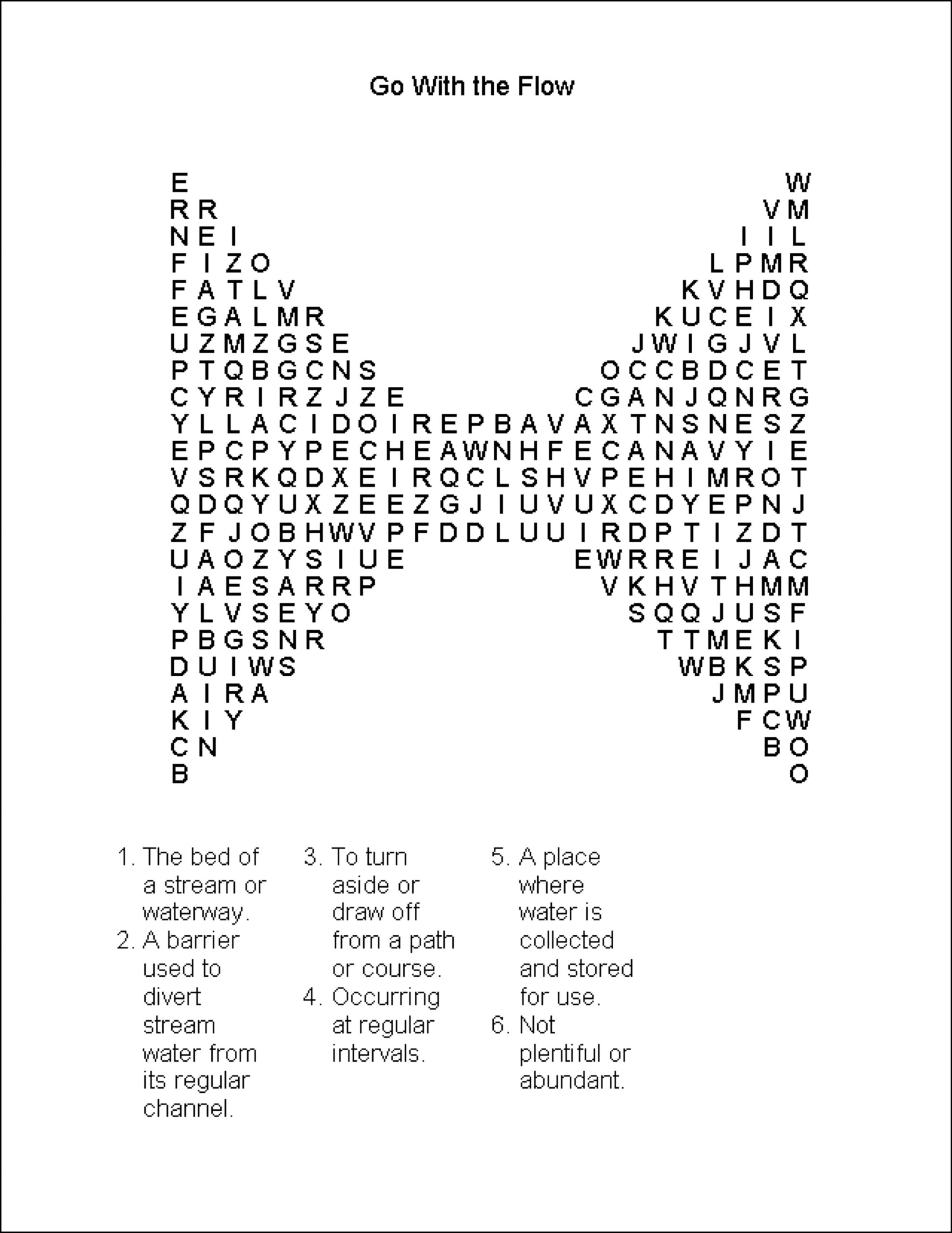 Word Search - Go With the Flow - Natural Inquirer