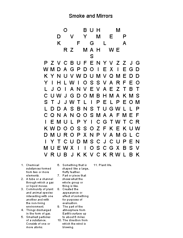 Word Search - Smoke and Mirrors - Natural Inquirer