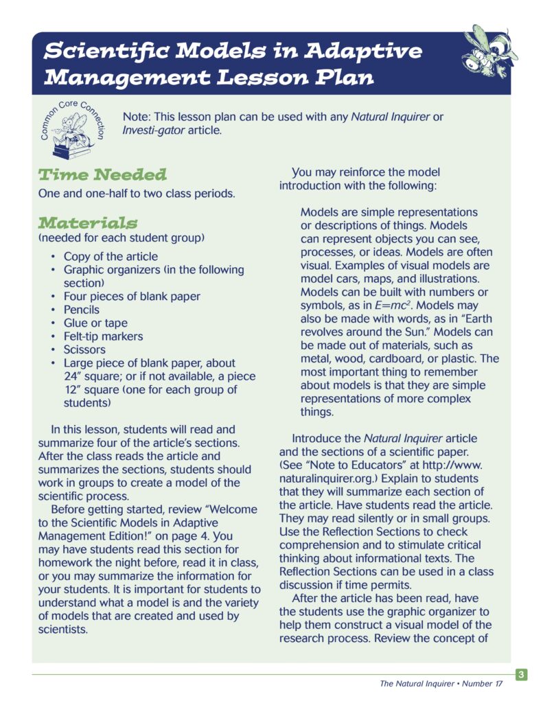 Lesson Plan - Model Construction - Natural Inquirer