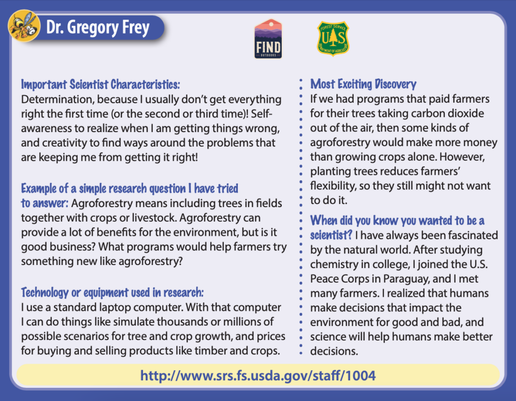 Back cover of Dr. Gregory Frey Collector Card