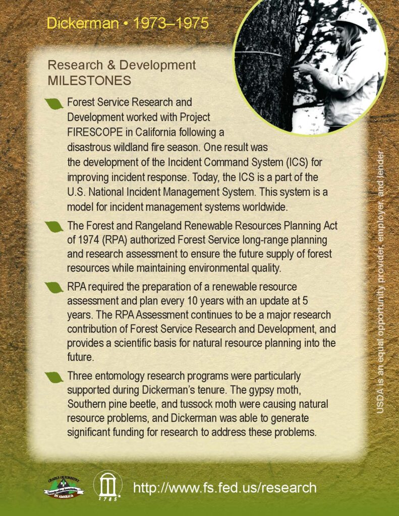 Back cover of Murlyn B. Dickerman Collector Card