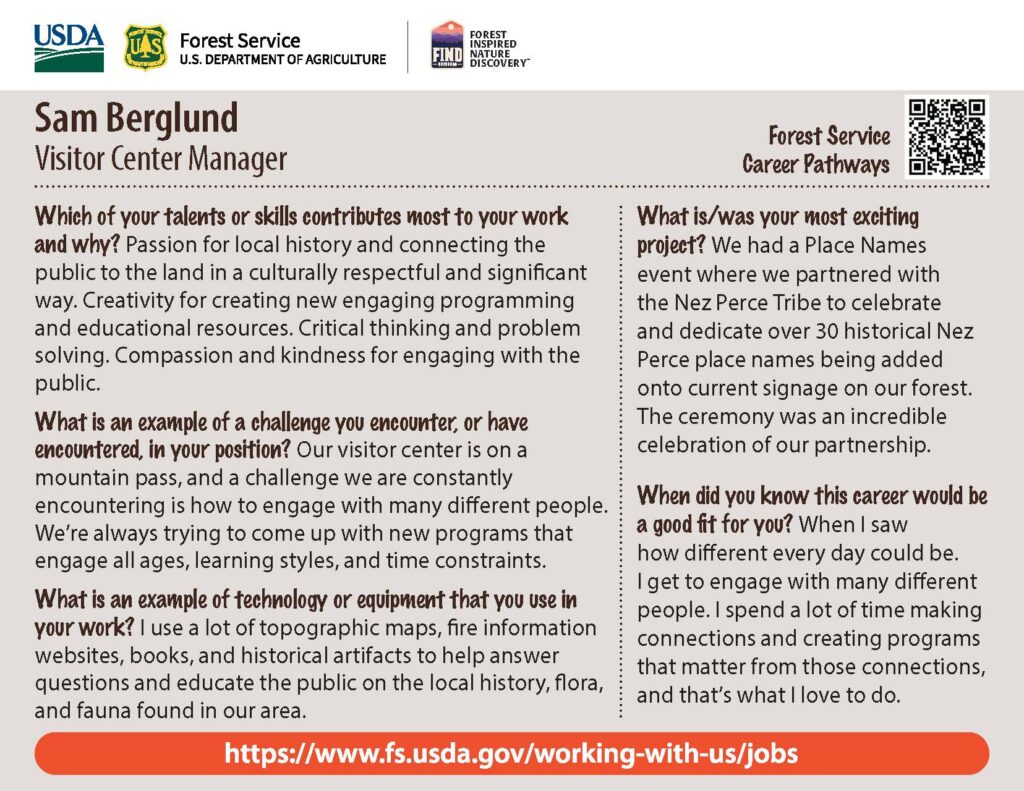 Back cover of Sam Berglund Collector Card