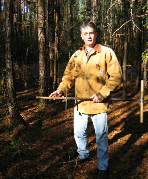 Andy Scott working in the field