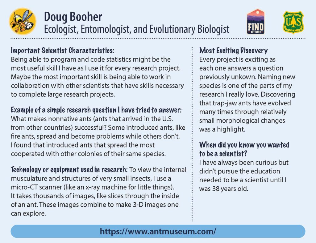 PDF preview of the back of Doug Booher's collector card.