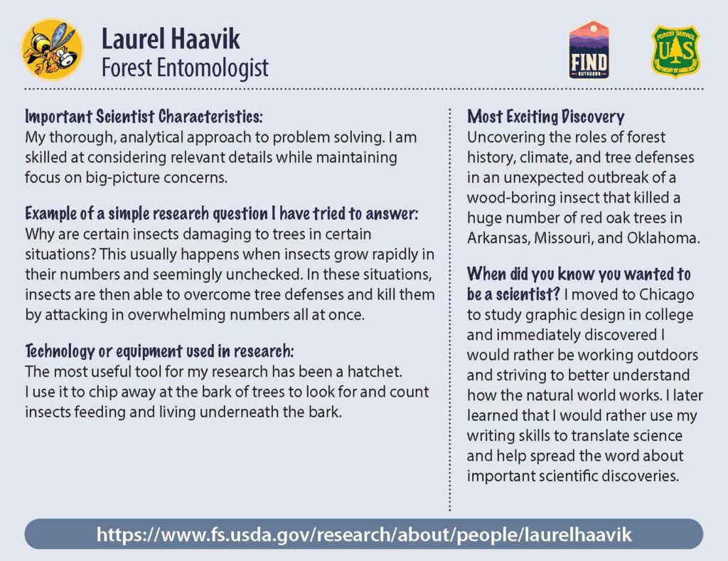 PDF preview of the back of Laurel Haavik's collector card.
