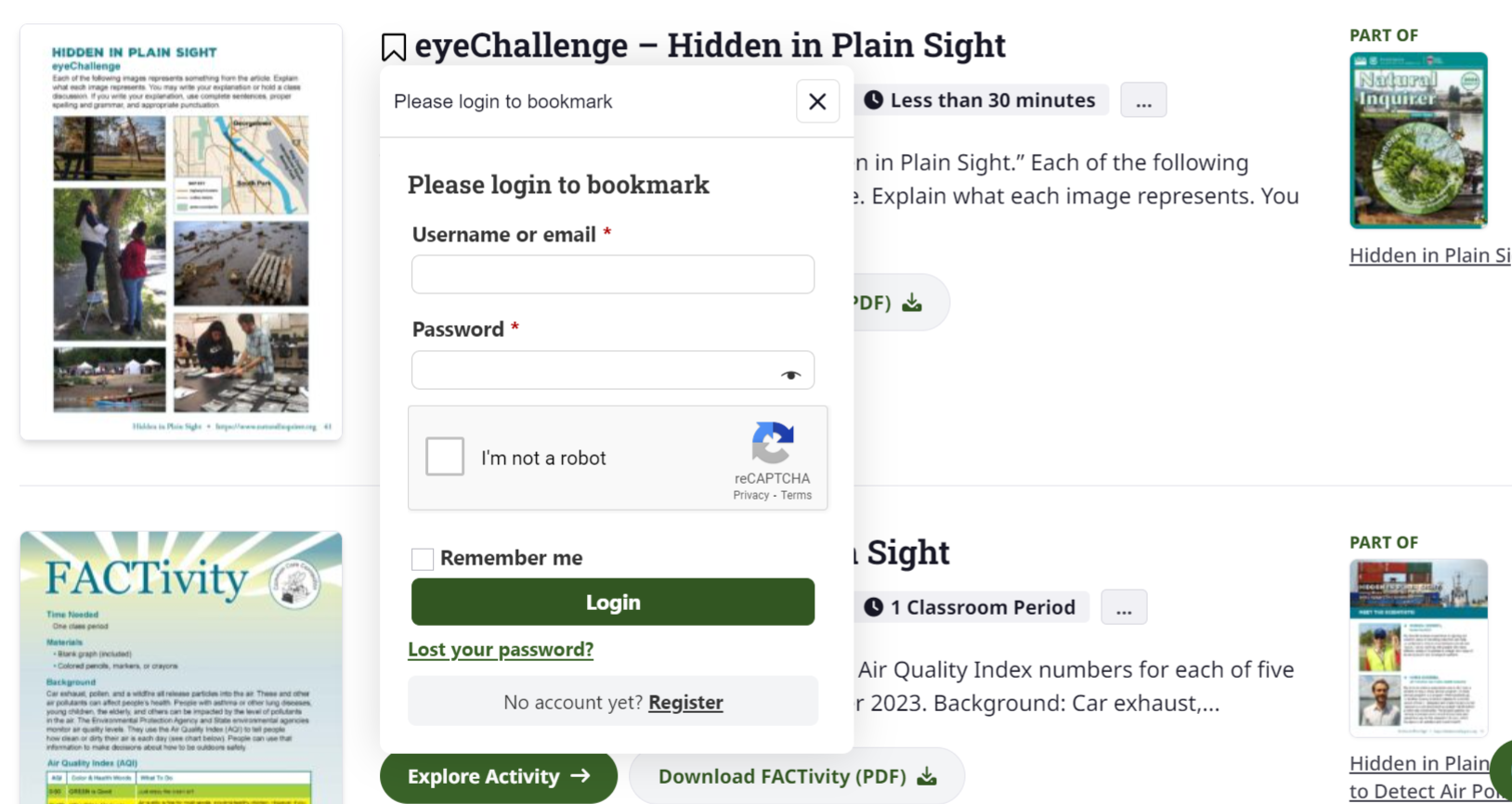 New Features! Bookmarking and Sharing - Natural Inquirer