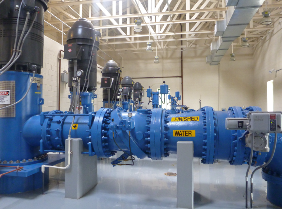 Machines inside a water treatment facility