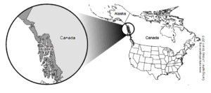 Map of North America highlighting Alaska
