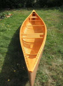  A handmade, yellow-cedar canoe 