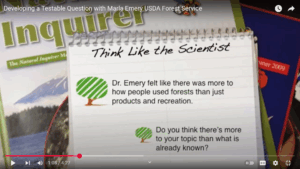 Thumbnail for the Developing a Testable Question with Marla Emery YouTube video