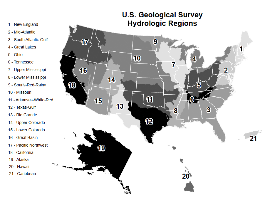 A map of the U.S. hydrologic regions