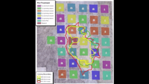 A thumbnail from the YouTube video showing the different test polts on a map 