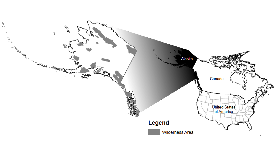 A map or North America highlighting Alaska