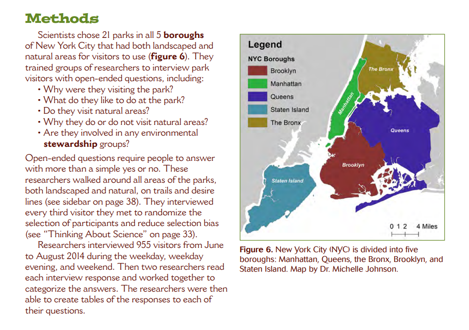 A sample methods section of a monograph article showing a map