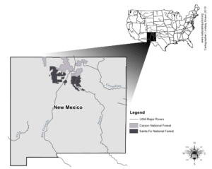A map of the U.S. highlighting New Mexico