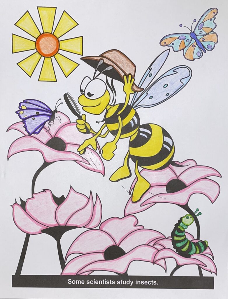 Sample of the entomologist coloring sheet