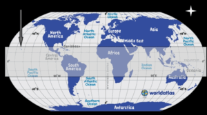 A globe showing where the equator lies