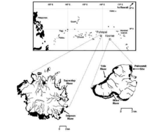 A map highlighting the two study sites