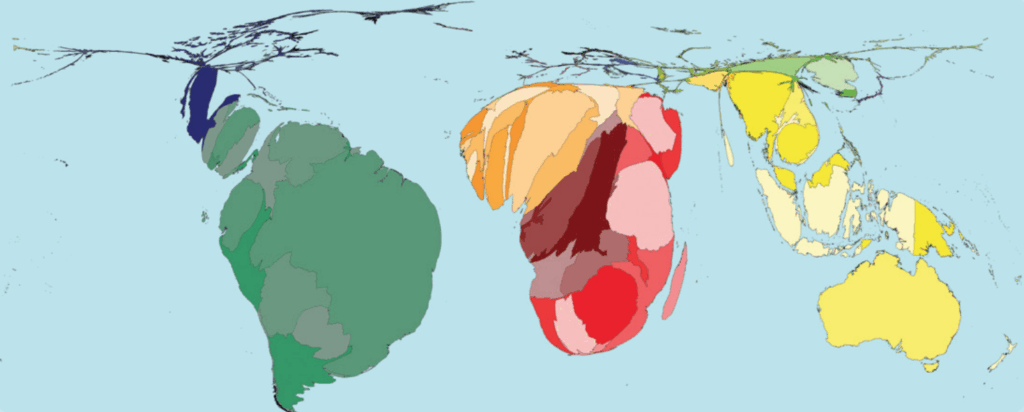 A graphic showing the amount of forest loss in each country between 2005 and 2010