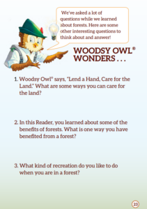 The Woodsy Wonders page of the All About Forests Reader