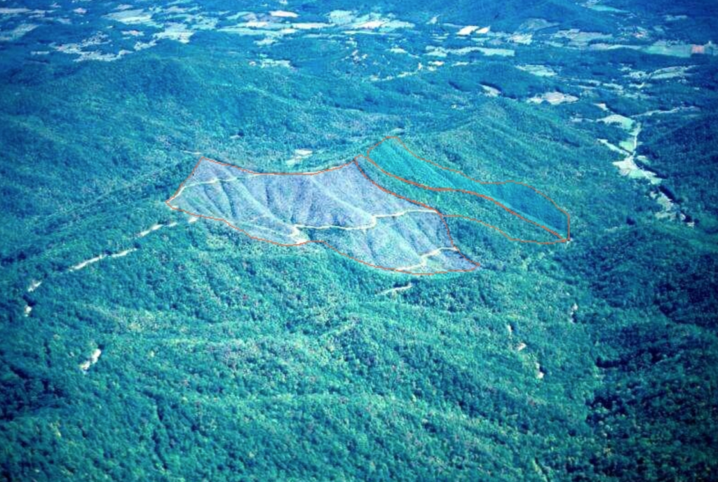 A mountain range highlighting the test area