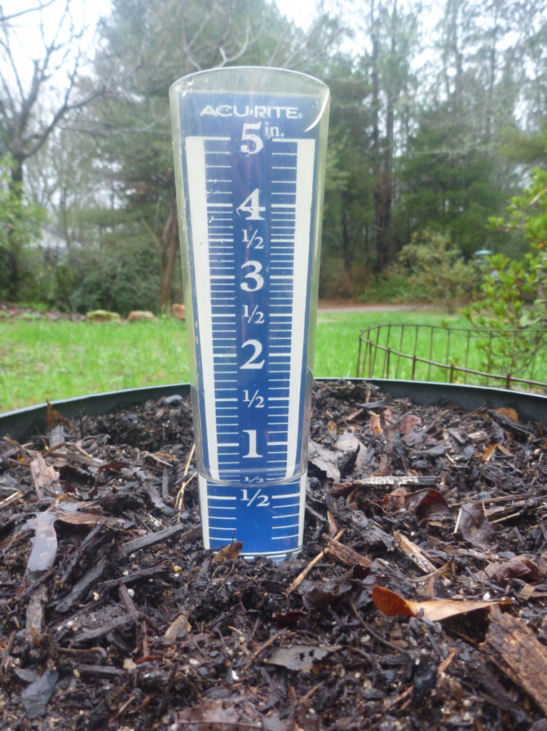 A rain gauge