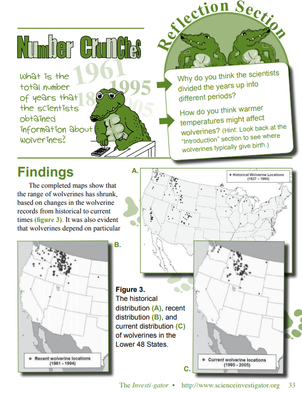 A sample Findings page from an Investi-gator article