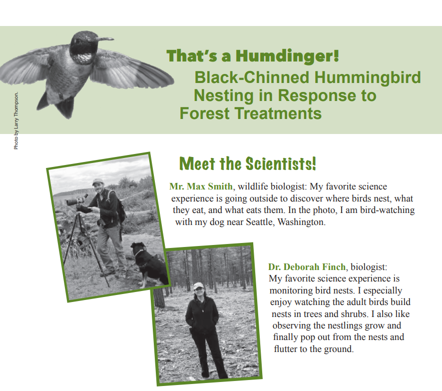 A sample Meet the Scientists page from an Investi-gator