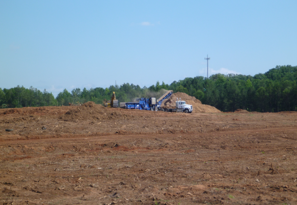 A dirt pile of an aera that is under construction