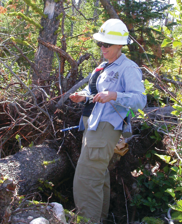 Dr. Sutherland in a forest
