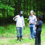 John Schelhas and coworkers discussing a problem in the forest