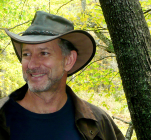 Rich Hallett in a forest