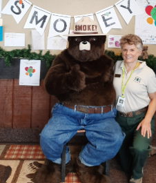 Teresa with Smokey Bear
