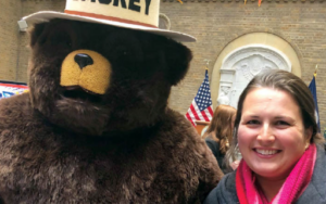 Smokey Bear and Ms. Perry
