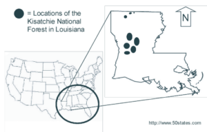 A U.S. map highlighting Louisiana