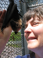 Bonewell safely holding up a bat