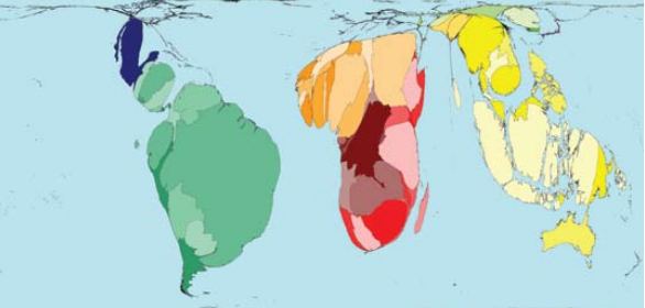 A graphic showing the amount of forest loss in each country