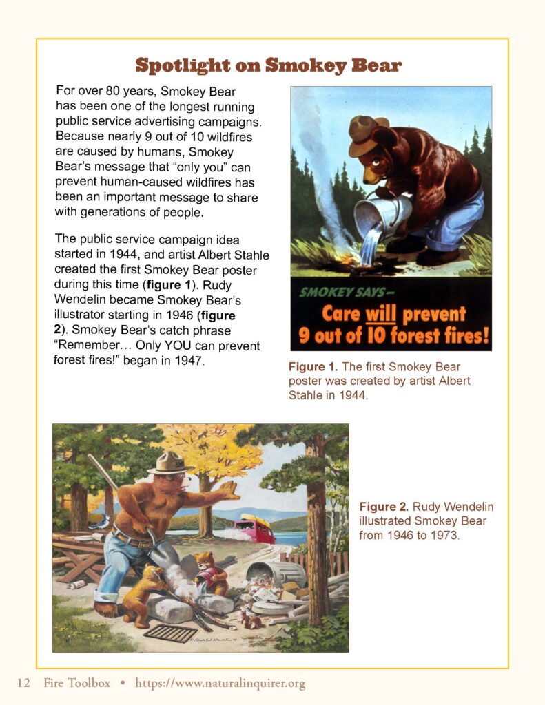 PDF preview of the Spotlight on Smokey Bear from the "Fire Toolbox" monograph